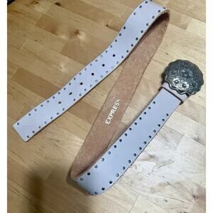 Vintage White Express Genuine Leather Belt - Women's Size Small